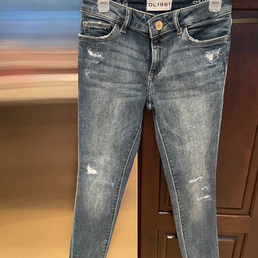 DL1961 Kids Chloe-Skinny distressed jean-color Avalon-size 8
